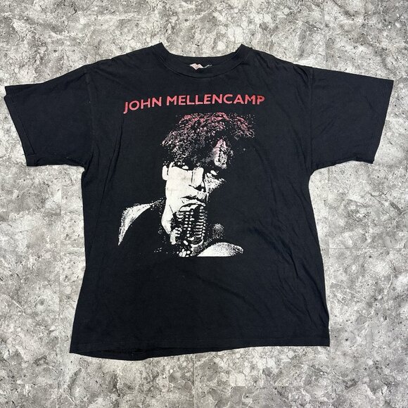 Vintage John Mellencamp Dance Naked T-Shirt Blues Rock Band Tour Size L - Picture 1 of 5